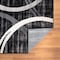 World Rug Gallery Modern Wavy Circles Design 2' x 3' Black 377BLACK2X3 - alternate 5